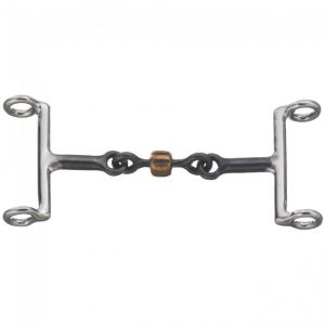 5” Gag Bit 3 Piece Mouth Copper Roller Snaffle